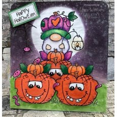 Woodware Clear Singles Pumpkin Gnome 4 in x 6 in Stamp