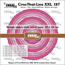 Crea-Nest-Lies XXL dies no. 127, Circles With Rough Edges and Stitchlines CLNestXXL127