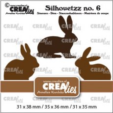 Crealies Silhouetzz Dies No. 6, 3 Rabbits/Hares CLSH06