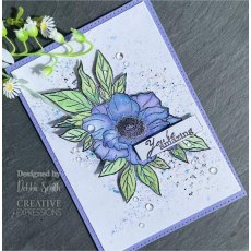 Woodware Clear Singles Anemone 4 in x 6 in Stamp