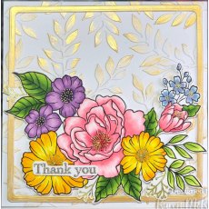 Woodware Clear Singles Floral Thank You 4 in x 6 in Stamp