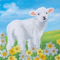 Craft Buddy "Little Lamb" 18x18cm Crystal Art Card CCK-A99