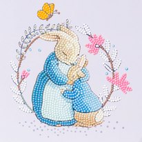 Craft Buddy Peter & Mrs Josephine Rabbit 18x18cm Crystal Art Card CCK-PRBT05
