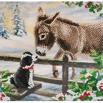 Craft Buddy Donkey & Dog 18x18cm Crystal Art Card CCK-XM111