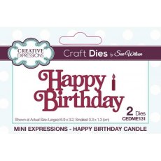 Creative Expressions Sue Wilson Mini Expressions Happy Birthday Candle Craft Die