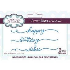 Creative Expressions Sue Wilson Necessities Balloon Tail Sentiments Craft Die