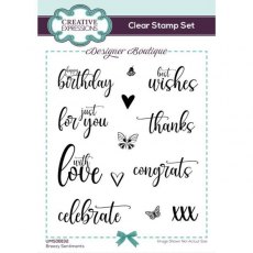 Creative Expressions Designer Boutique Breezy Sentiments 6 in x 4 in Clear Stamp Set