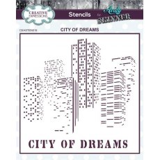 Creative Expressions Andy Skinner City Of Dreams 7 in x 7 in Stencil