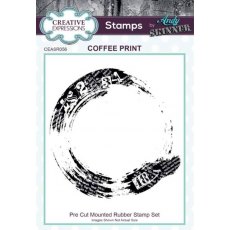 Creative Expressions Andy Skinner Coffee Print 2.9 in x 2.9 in Rubber Stamp