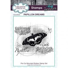 Creative Expressions Andy Skinner Papillon Dreams 4.6 in x 4.0 in Rubber Stamp