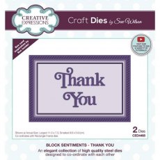 Creative Expressions Sue Wilson Block Sentiments Thank You Craft Die