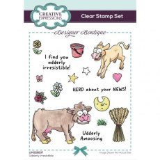 Creative Expressions Designer Boutique Udderly IrresistIble 6 in x 4 in Clear Stamp Set