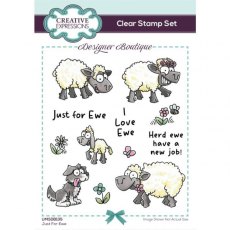 Creative Expressions Designer Boutique Just For Ewe 6 in x 4 in Clear Stamp Set