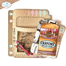 Elizabeth Crafts Crayons with Journaling Cards Stamp A5 CS279