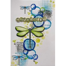 Julie Hickey Hazel's Dragonfly A6 Stamp by Hazel Eaton DS-HE-1032