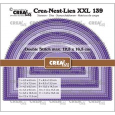 Crea-Nest-Lies XXL Dies No. 139, Wide Bow With Double Stitching Line CLNESTXXL139