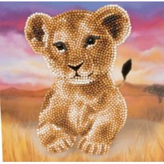 Craft Buddy "Lion Cub" 18x18cm Crystal Art Card CCK-A122