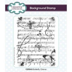 Creative Expressions Butterfly Chorus 5 3/4 in x 4 I/2 in Pre-Cut Rubber Stamp