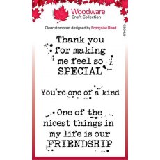 Woodware Clear Singles Kind Words 3 in x 4 in Stamp