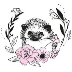 Sizzix Layered Clear Stamps Set 9PK - Floral Hedgehog
