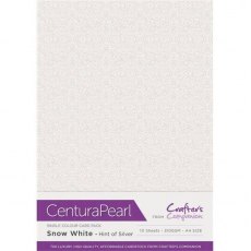Crafters Companion Centura Pearl Snow White Hint of Silver A4 Printable Card Pack - 10 Sheets
