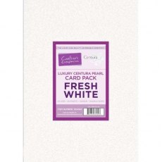 Crafters Companion Centura Pearl Fresh White Luxury Double Sided A4 Card Pack - 40 sheets