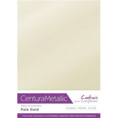Crafters Companion Centura Pearl Metallic A4 Single Colour 10 Sheet Pack - Pale Gold