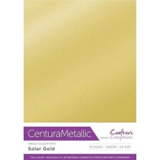Crafters Companion Centura Pearl Metallic A4 Single Colour 10 Sheet Pack - Solar Gold