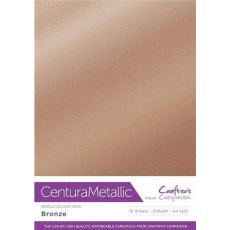 Crafters Companion Centura Pearl Metallic A4 Single Colour 10 Sheet Pack - Bronze