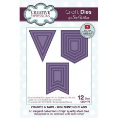 Creative Expressions Sue Wilson Frames & Tags Mini Bunting Flags Craft Die