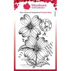 Woodware Clear Singles Dogwood Flowers 3 in x 4 in Stamp