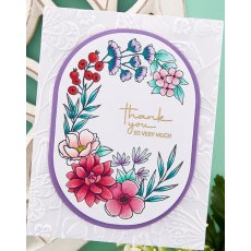 Spellbinders Stylish Oval Birthday Wishes Clear Stamp (STP-180)