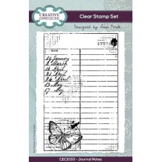 Creative Expressions Sam Poole Journal Notes 6 in x 4 in Clear Stamp Set