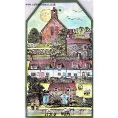 Crafty Individuals 'Red Brick Church' Red Rubber Stamp CI-623