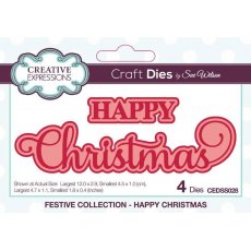 Creative Expressions Sue Wilson Festive Happy Christmas Craft Die CEDSS028