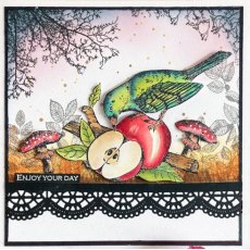 Crafty Individuals 'A is for Apple' Red Rubber Stamp CI-601