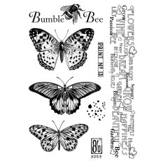 Crafty Individuals 'Butterflies and Bees'  Red Rubber Stamp CI-597