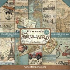 Stamperia Scrapbooking Pad 10 sheets 30.5 x 30.5 (12×12) Around The World SBBL28