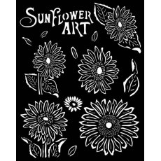 Stamperia 20 x 25cm Thick Stencil Sunflower Art Sunflowers KSTD136