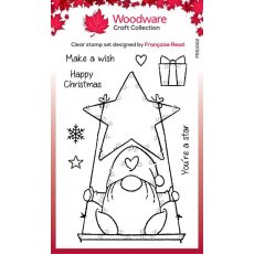 Woodware Clear Singles Star Gnome 4 in x 6 in Stamp Set