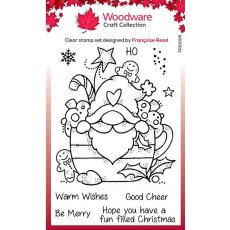 Woodware Clear Singles Gnome Christmas Cup 4 in x 6 in Stamp Set