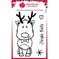 Woodware Clear Singles Mini Rudolph 3 in x 4 in Stamp
