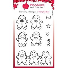 Woodware Clear Singles Tiny Gingerbread Men 3 in x 4 in Stamp