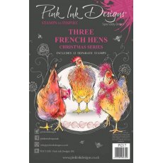 Pink Ink Designs Three French Hens 6 in x 8 in Clear Stamp Set