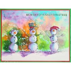 Woodware Clear Singles Bubble Snowmen 4 in x 6 in Stamp Set