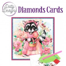 Dotty Designs Diamond ACards - Raccoon In Dress DDDC1119