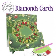 Dotty Designs Diamond Easel Card 148 - Christmas Wreath DDDC1148