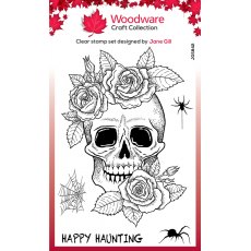 Woodware Clear Singles Skull & Roses 4 in x 6 in Stamp Set JGS842