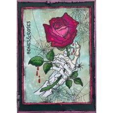 Woodware Clear Singles Bones & Roses 4 in x 6 in Stamp Set JGS841