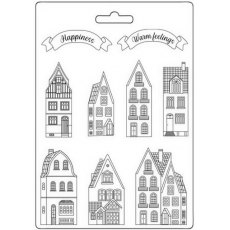 Stamperia Christmas Mixed Media Soft Mould A4 Christmas Houses (K3PTA4565)